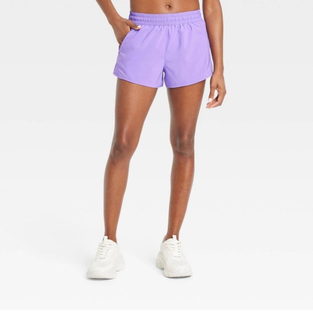 All In Motion Violet Midrise Running Shorts NWT